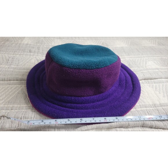 Vintage Esther Hatworks Fleece Bucket‎ Hat | Alaska Handmade | Colorblock Teal &